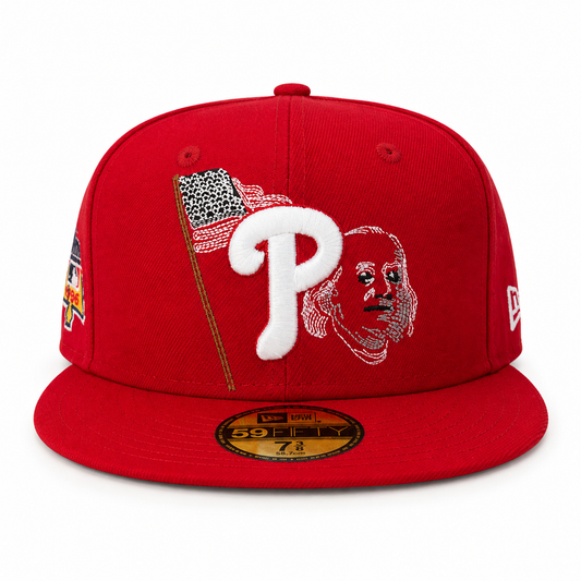 Men's Philadelphia Phillies New Era Red State Stitch 59FIFTY