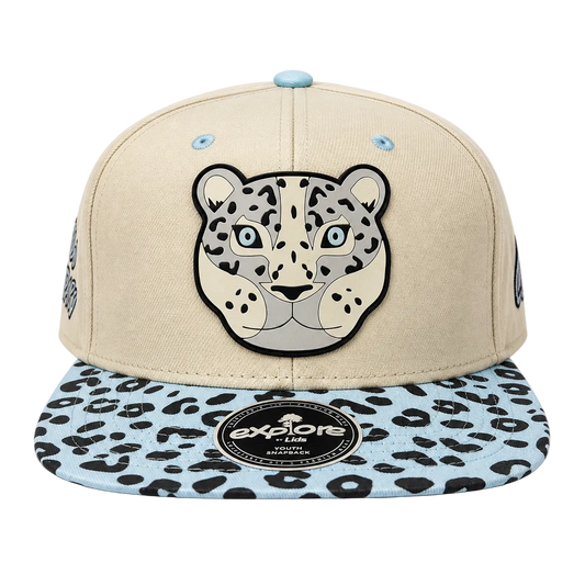Explore Youth Snow Leopard Snapback Hat - Cream